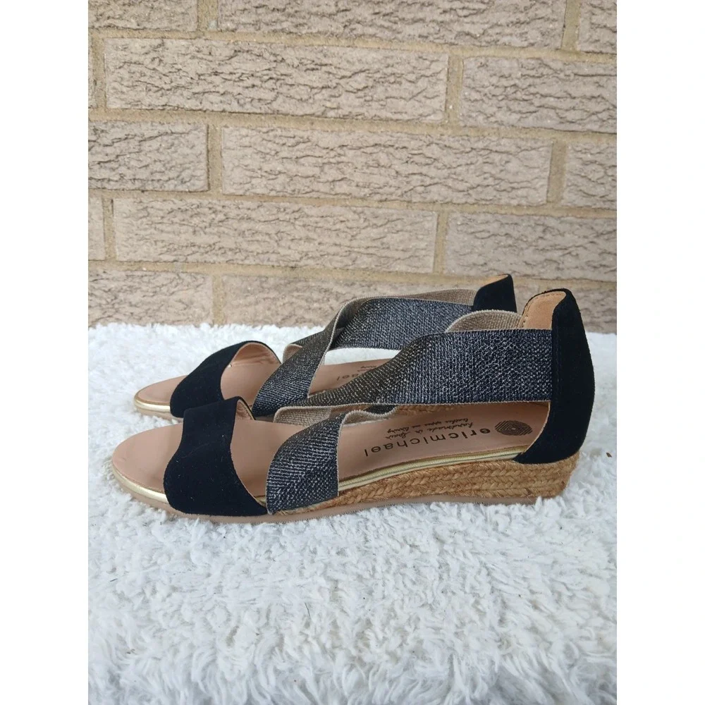 NWOB Eric Michael Women's Mia Espadrille Wedge Sandals Sz 35 US 5 Made In Spain